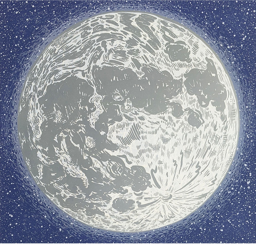 Midnight Oil Studio | Wolf Moon | 20x20 – The Artisan's Bench