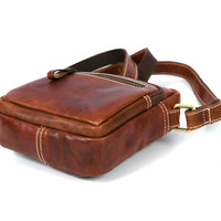 Leather Flight Crossbody Bag with Front Zipper