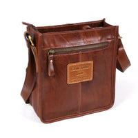 Leather Flight Crossbody Bag | Chestnut Brown