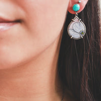 Turquoise & Rose Earrings