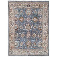 7'10" x 9'8" | Blue Distressed Design | Wool | 210000028899