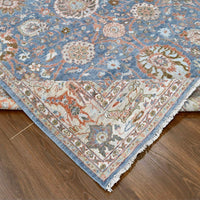 7'10" x 9'8" | Blue Distressed Design | Wool | 210000028899