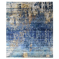 8' x 9'10" | Blue & Gold Mosaic | Wool & Silk | 210000032323