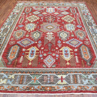 8'0" x 9'7" | Red Afghan | Wool | 210000026277