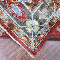 8'0" x 9'7" | Red Afghan | Wool | 210000026277