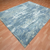 8'1" x 10' | Blue Abstract | Wool & Silk | 210000032099