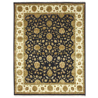 7'9" x 10'0" | Black Rajasthan | Wool & Silk | 210000028905
