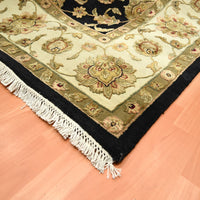 7'9" x 10'0" | Black Rajasthan | Wool & Silk | 210000028905