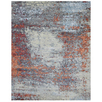 8'0" x 10'1" | Red Abtract | Wool & Silk | 210000024790