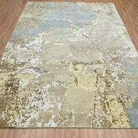 8'0" x 9'8" | Light Blue Abstract | Wool & Silk | 210000028909