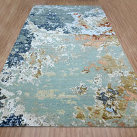8'11" x 12' | Blue Abstract | Wool & Silk | 210000032327