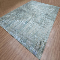 8'11" x 12'3" | Grey Abstract | Wool & Silk| 210000032325