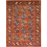 8'10"x11'10" | Orange Geometric | Wool | 210000026290