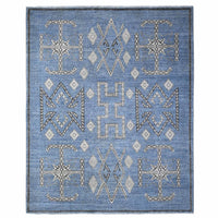 8'0" x 9'8" | Blue Snowflake Peshawar | Wool | 210000026259