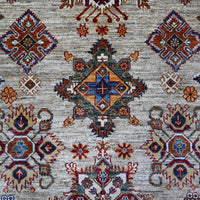 9'0"x12'3" | Gray Afghan | Wool | 210000026285