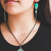 Opalized Wood & Garnet Galaxy Starscape Necklace