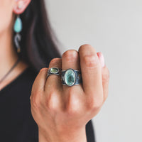 Size 6 | Green Tourmaline Galaxy Odyssey Ring