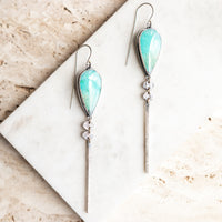 Opalized Wood 18k Lunar Cairn Drop Earrings