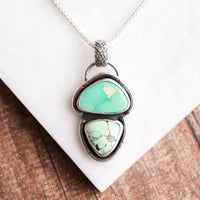 Turquoise Variscite Two-Stone Totem Necklace
