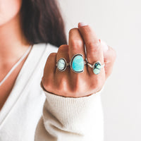 Size 6.75 | Variscite Emerald Basin Shadowbox Ring
