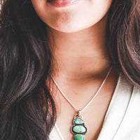 Turquoise Royston Three-Stone Totem Necklace