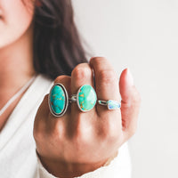 Size 6.75 | Turquoise Hardy Pit Oblong Ring