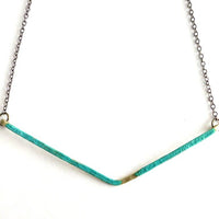 Brass and Patina Hammered Necklace