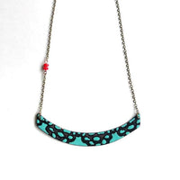 Aqua + Pale Pink Reversible Enamel Necklace