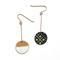 Enamel and Gold Dangle Earrings