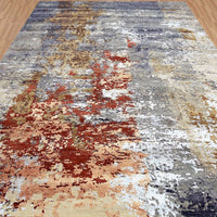 9'0" x 12'2" | Charcoal Abstract | Wool and Silk | 17585