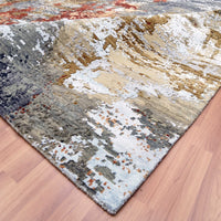 9'0" x 12'2" | Charcoal Abstract | Wool and Silk | 17585