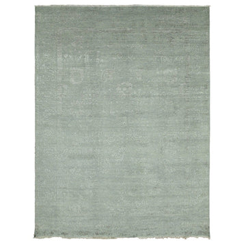 9'0" x 12'0" |  Erased Grey Vase | Wool and Silk | 25115