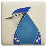 Motawi Blue Jay in Cream - 3x3