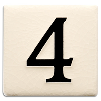 Motawi 4x4 House Numbers 0-9 | White