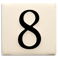 Motawi 4x4 House Numbers 0-9 | White