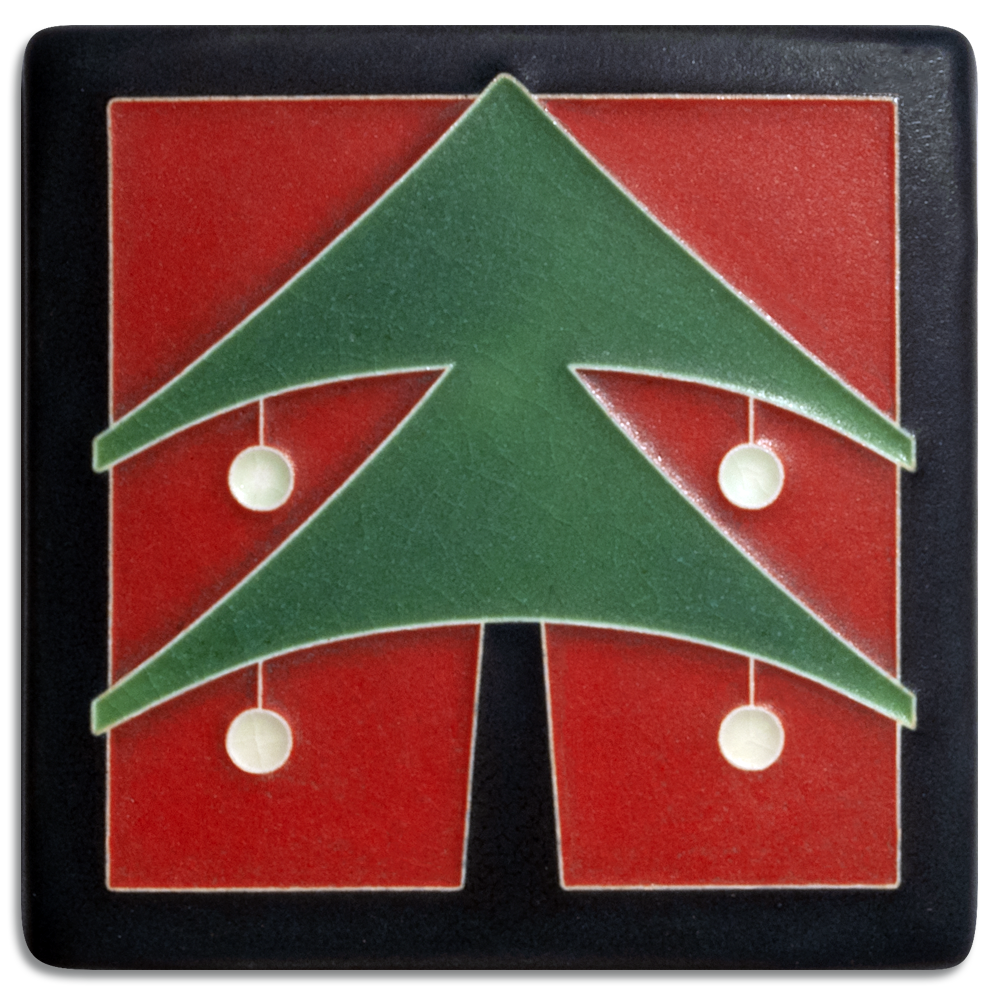 Motawi Christmas Tree in Red- 4x4 – The Artisan's Bench