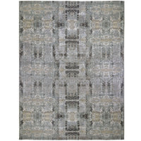 11'10"x14'10" | Silver Abstract Rug | Wool and Silk | 20443
