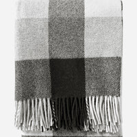 Eco-Wise Fringed Wool Throw | Black Ivory