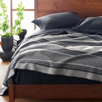 Eco-Wise Wool Throw | Irving Grey Stripe