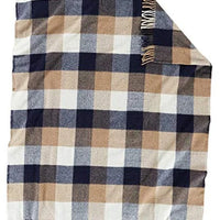 Eco-Wise Fringed Wool Throw | Navy Camel