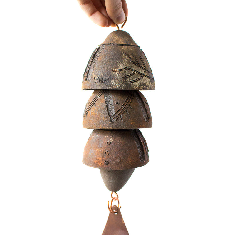 Lane Dukart | Ceramic Wind Chime | 3 Small Bells – The Artisan's Bench