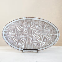 Waves + Lines Oval Tray