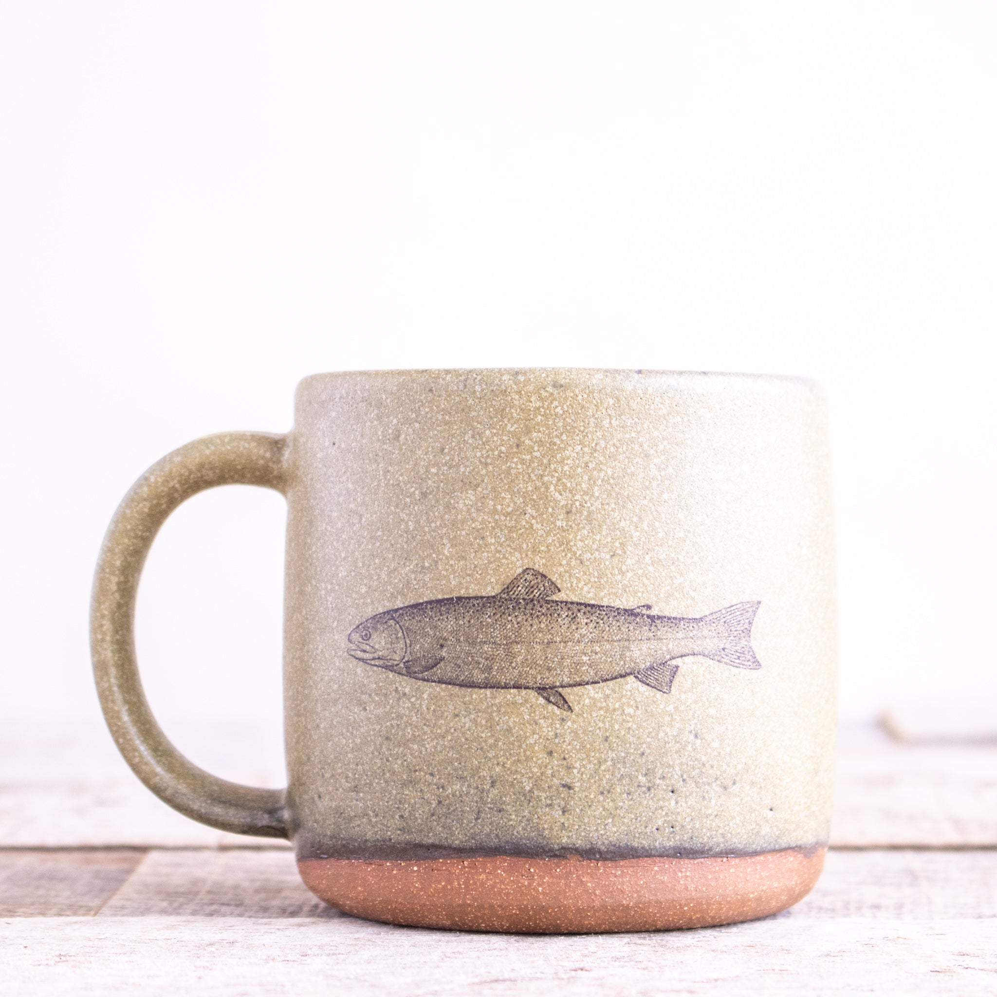 Grayling Ceramics | Trout Mug | Moss  The Artisan's Bench