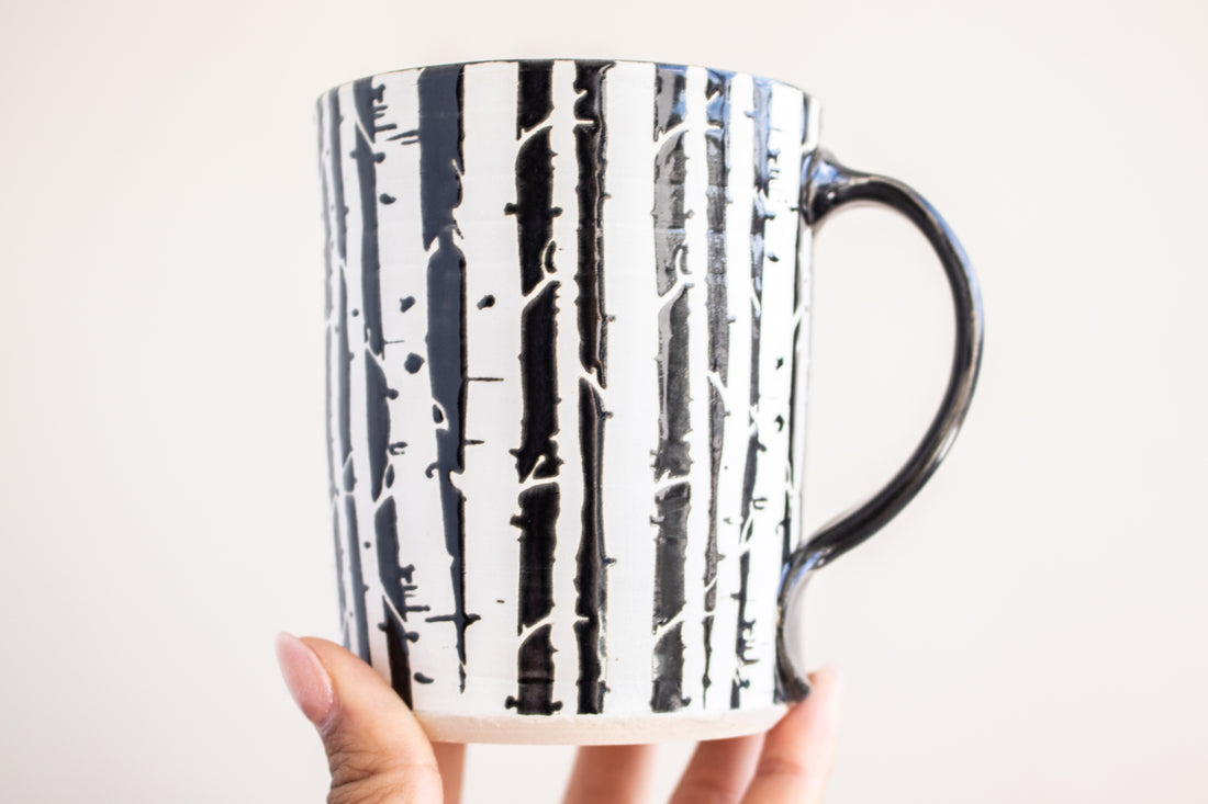 Birch Trees at Night Mug