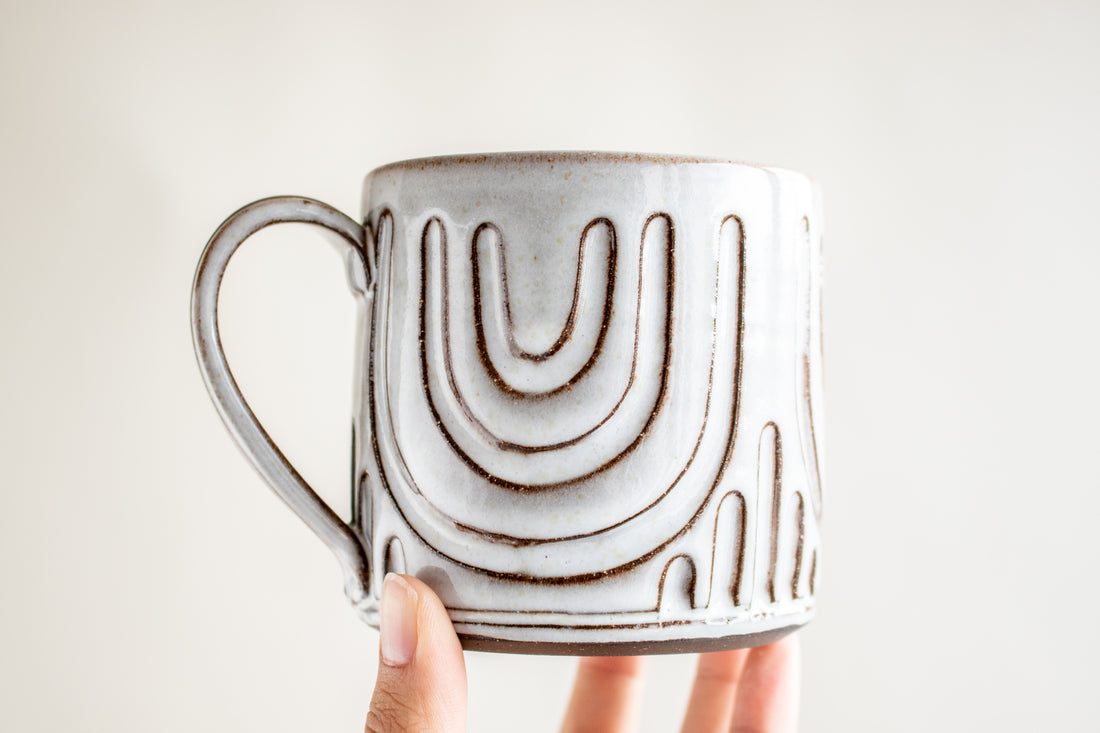 Rainbow Carved Mug