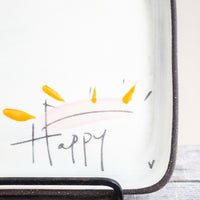 Small Square Plate | Happy