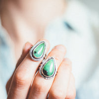 Size 5.75 | Chrysoprase Thin Teardrop Ring