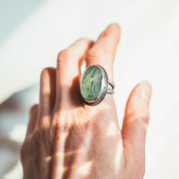 Size 9 | Oval Prehnite Ring