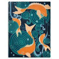 Motawi Koi Pond in Turquoise - 6x8 - Artisan's Bench