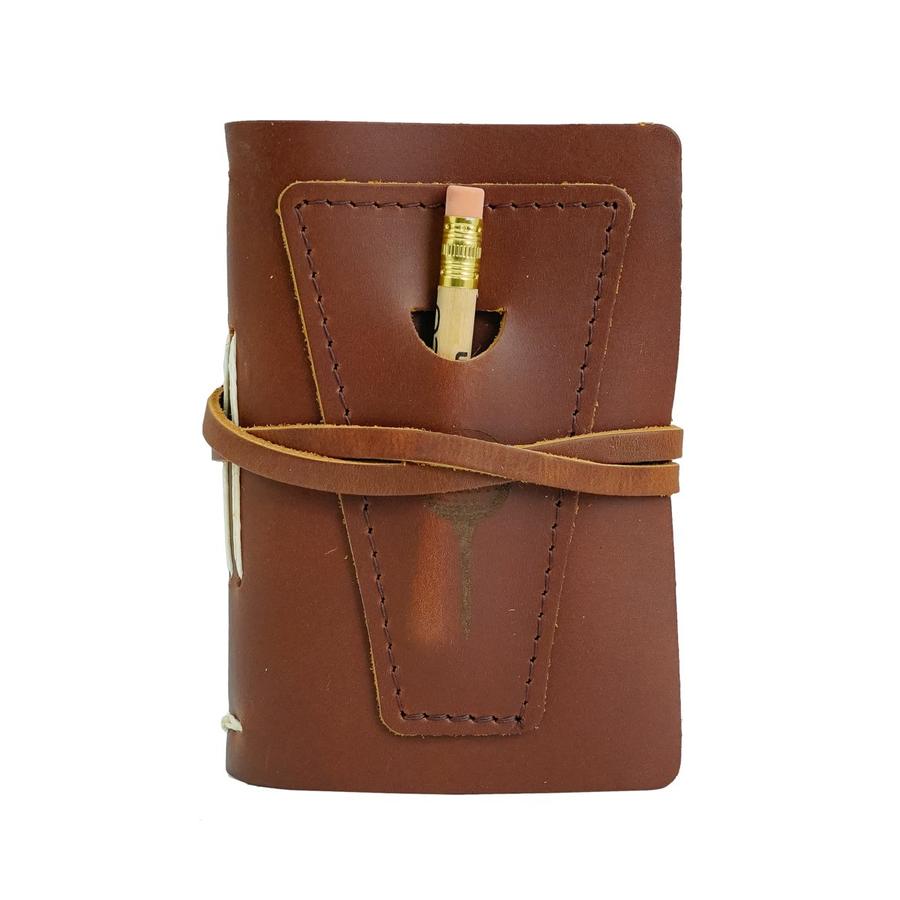 Golf Log w/ Pocket | Saddle Brown